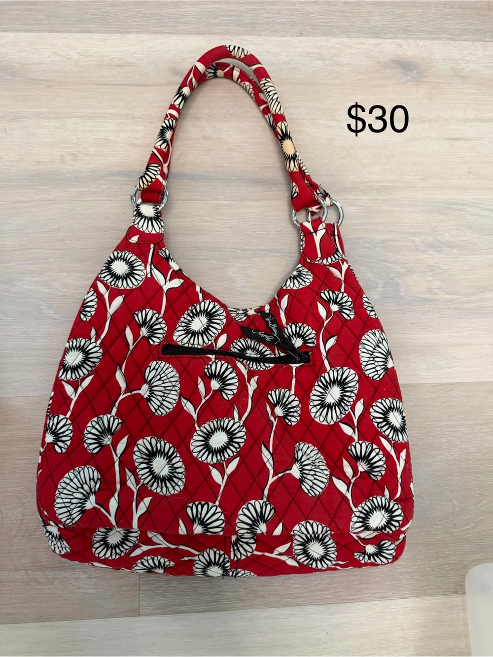 Vera Bradley Red Quilted Floral Shoulder Bag